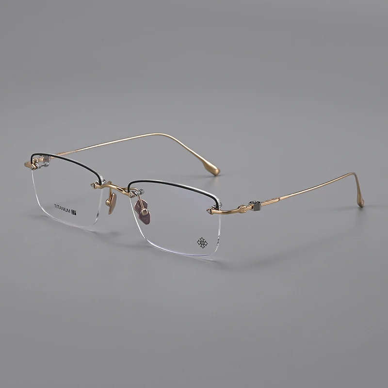 【2025新款克罗】复古金丝边半框眼镜框男女时尚素颜近视镜架