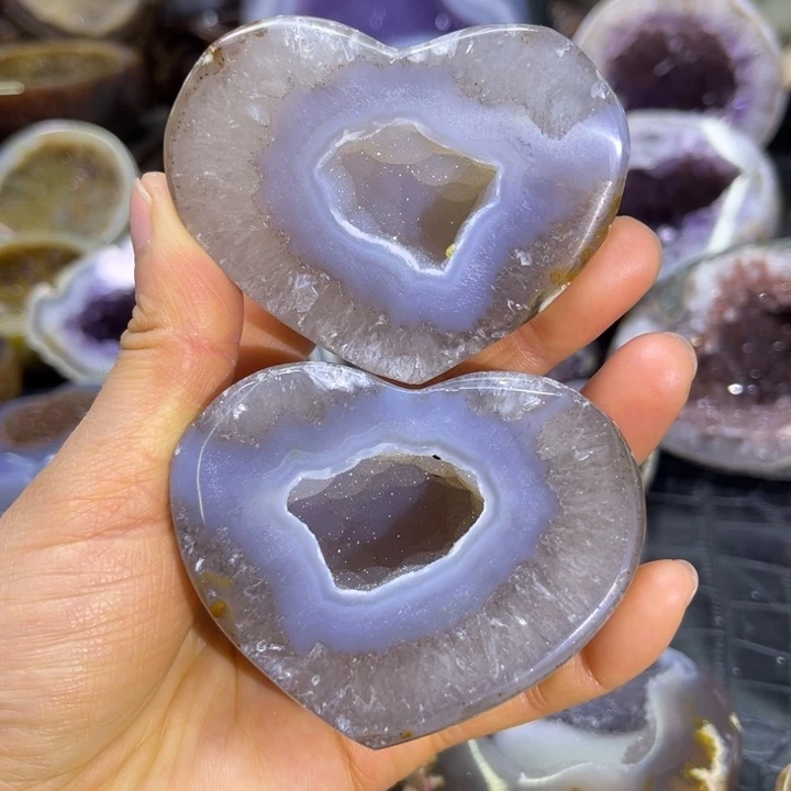 珠宝半成品水晶未镶嵌啵啵爱心盆