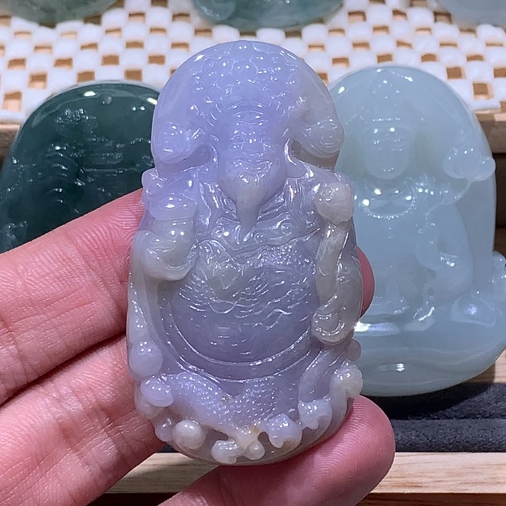 翡翠未镶嵌颈饰/炸/财神