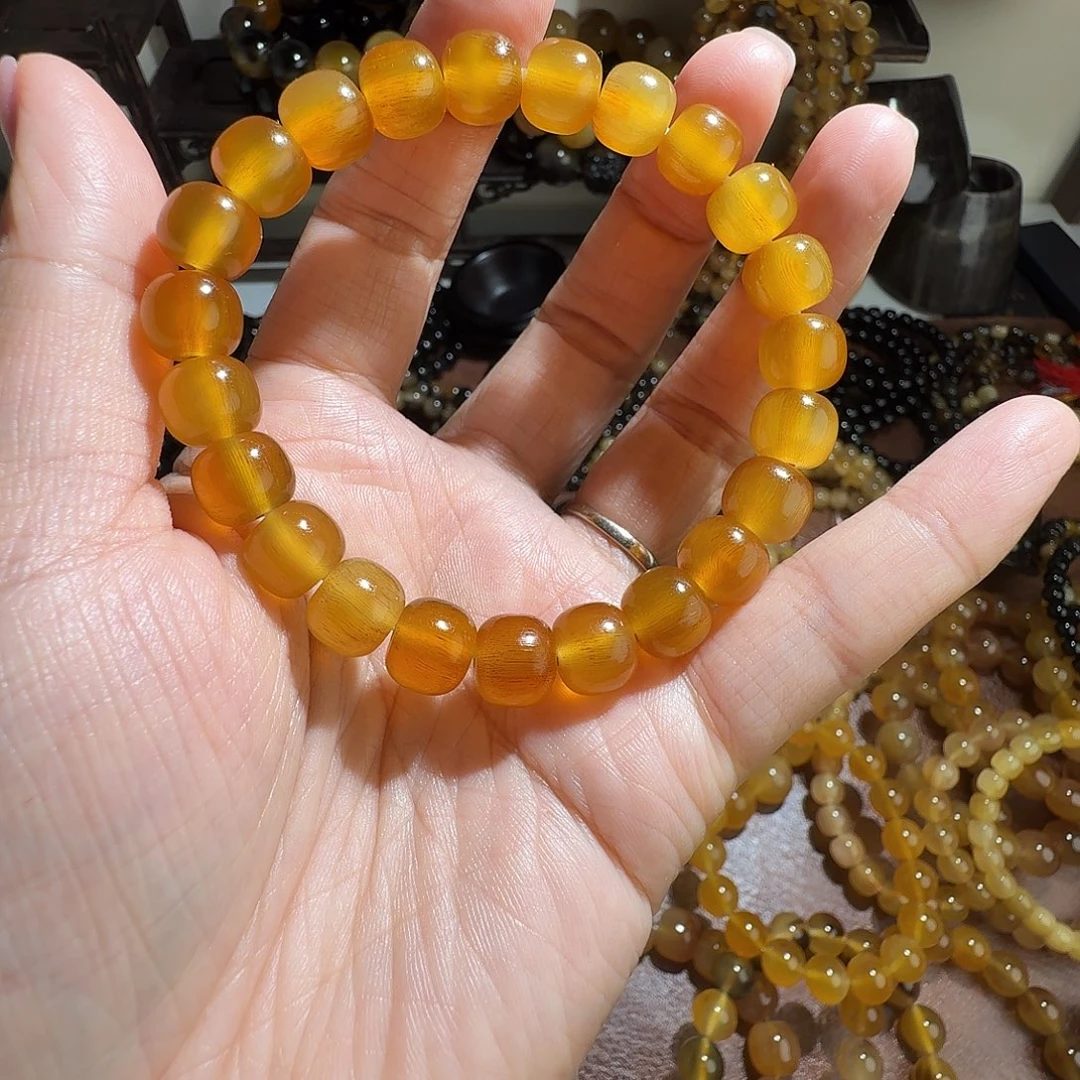 拾***一驴蹄子10✖️9纯蜜色老料手串