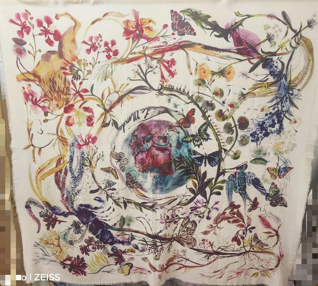 【订单系列纯羊绒140*140印花方巾】披肩围巾两用25年新款