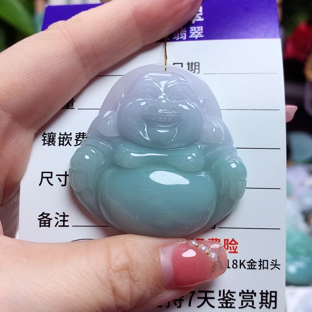 翡翠未镶嵌颈饰佛公19