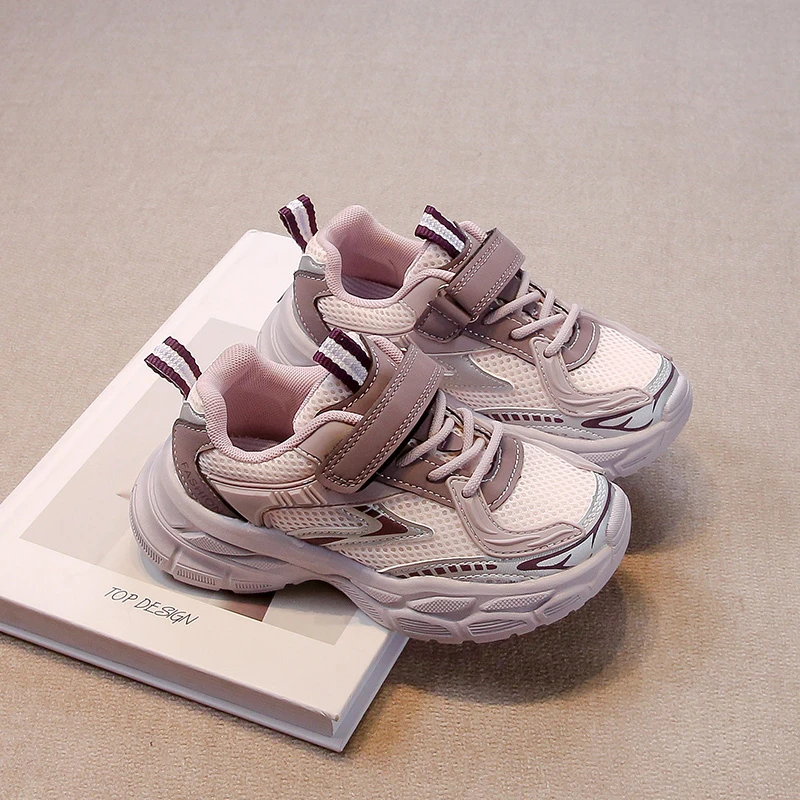 现货春季新款男女童运动鞋透气双网