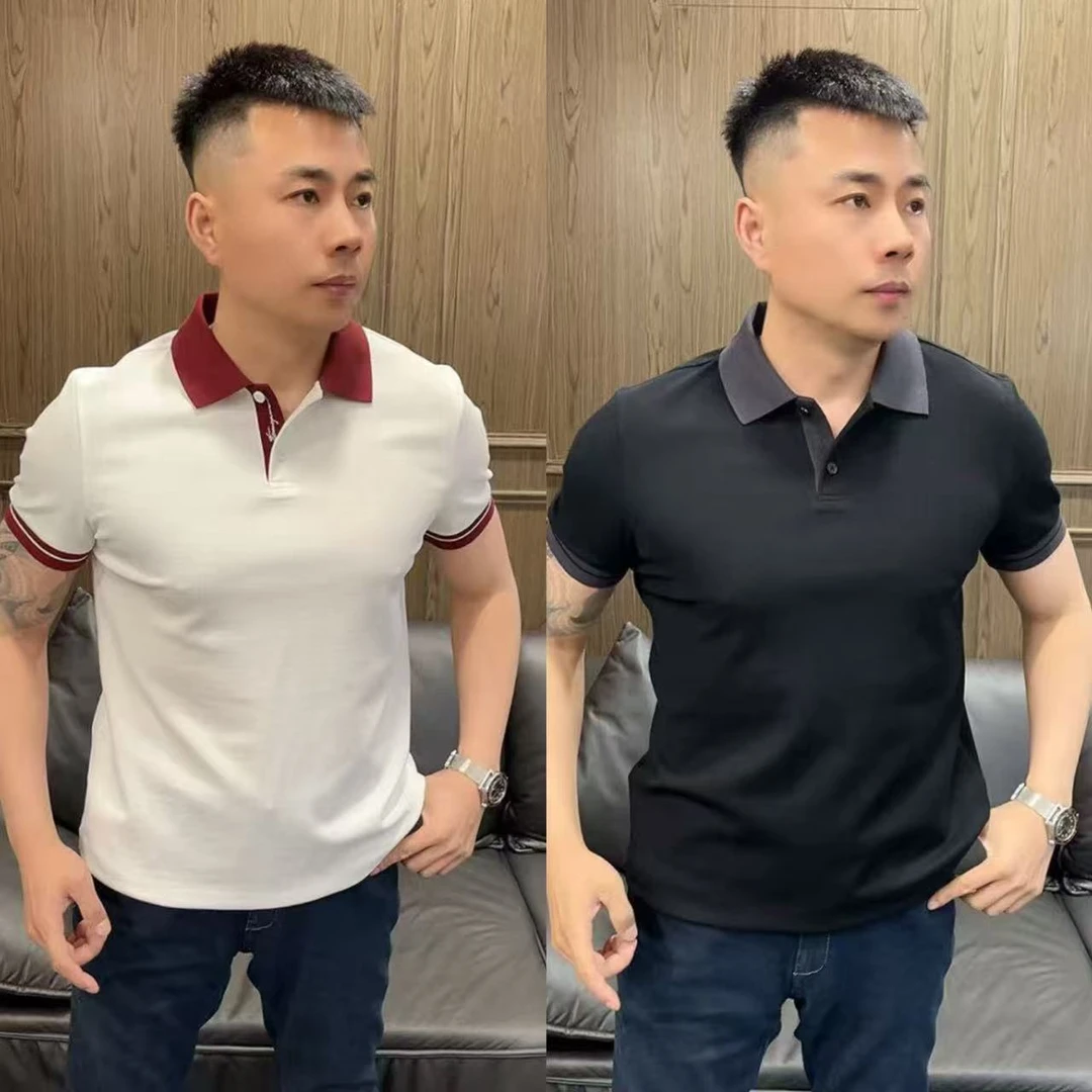 TA钴DC345男士夏季商务休闲撞色珠地棉翻领简约英伦POLO短袖