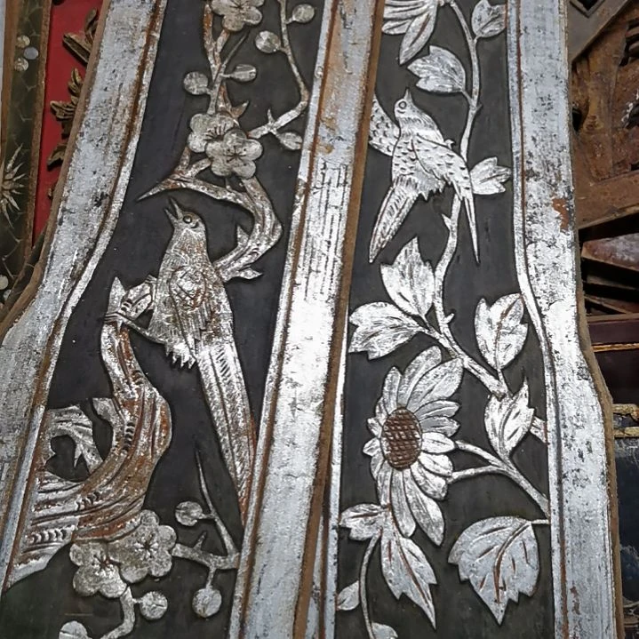 木聚*堂老木雕花版一对