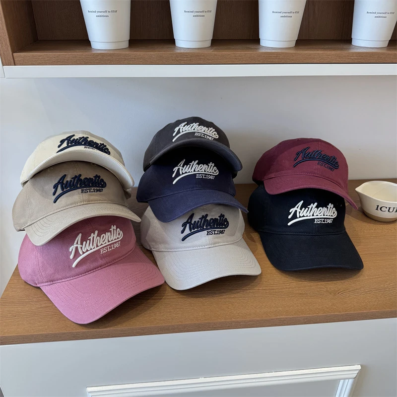 新款韩版大头围字母深顶棒球帽子女宽檐显脸小百搭字母软顶鸭舌帽