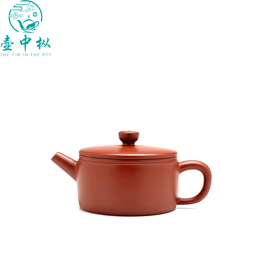 潮州手拉壶朱泥壶潮州原矿朱泥手工大口汉瓦家用茶器茶壶非全手工