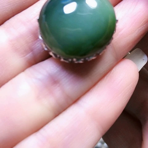 和田玉银S925镶嵌挂件