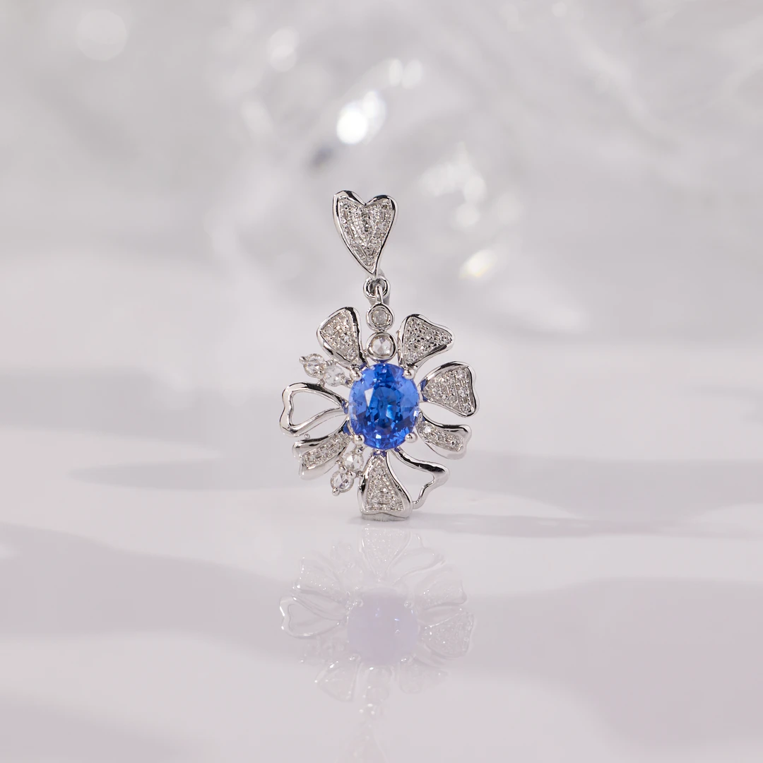 玉峰珠宝【安娜】蓝宝石吊坠18K金【U6253】多样性发一