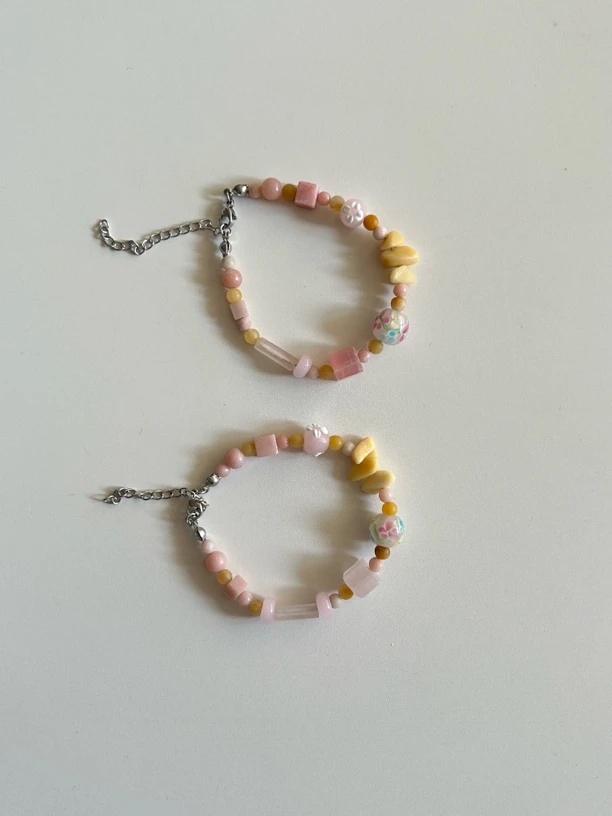 钛钢琉璃手链 木木部屋 春日花花 粉色系手链