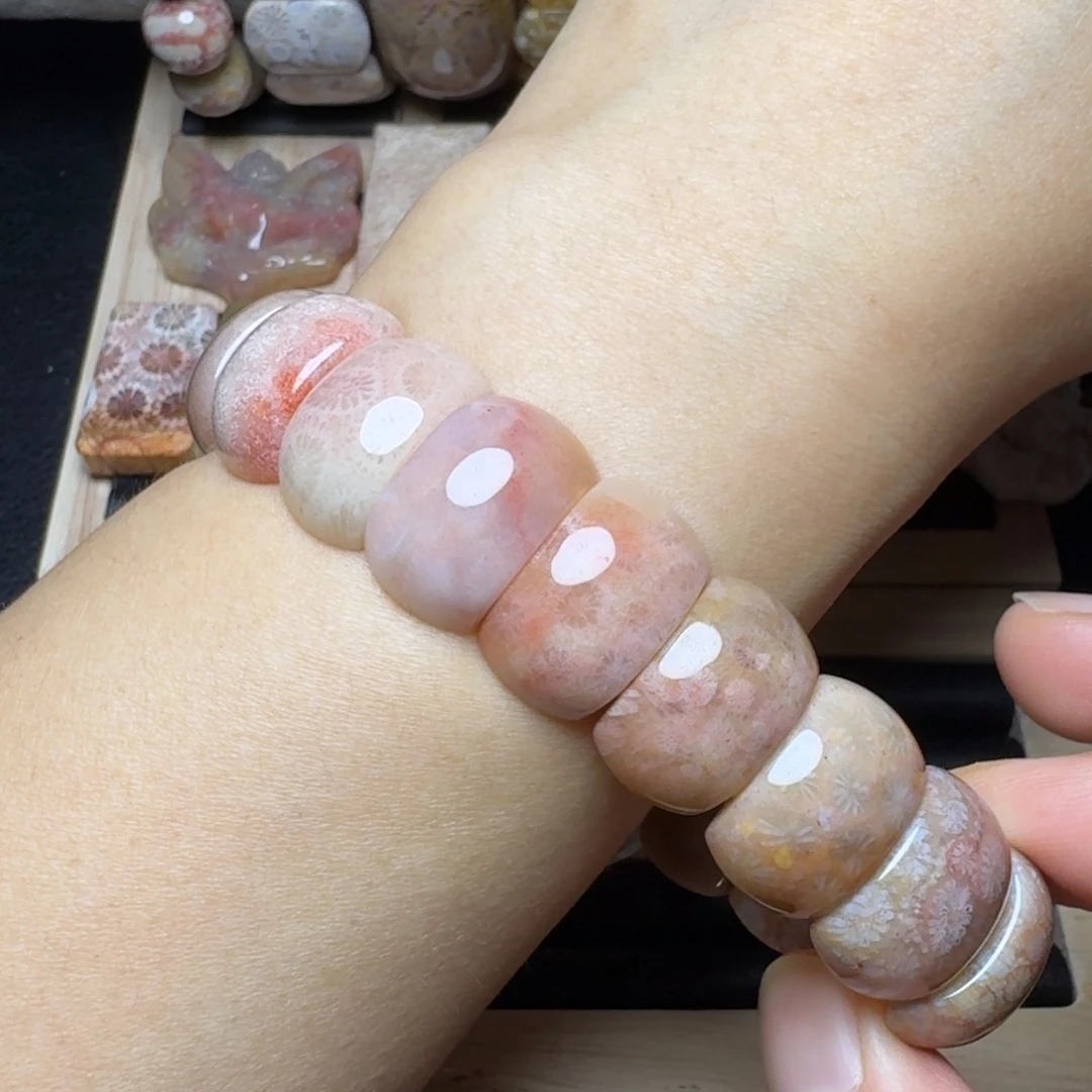 硅化玉未镶嵌粉嫩小花花