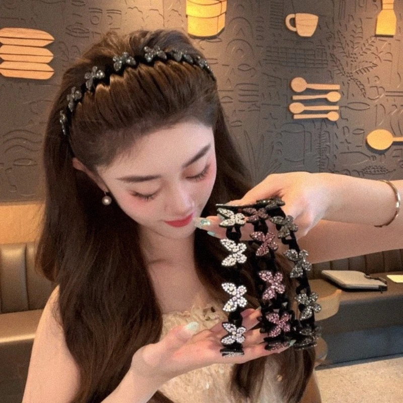 气质蝴蝶防滑碎发发箍女2025年洗脸化妆压发头箍网红居家头饰流行