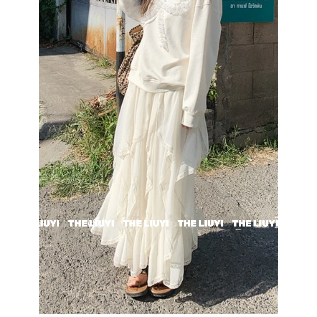 【LIUYI】花瓣裙~春季重工设计款蕾丝半身裙52189