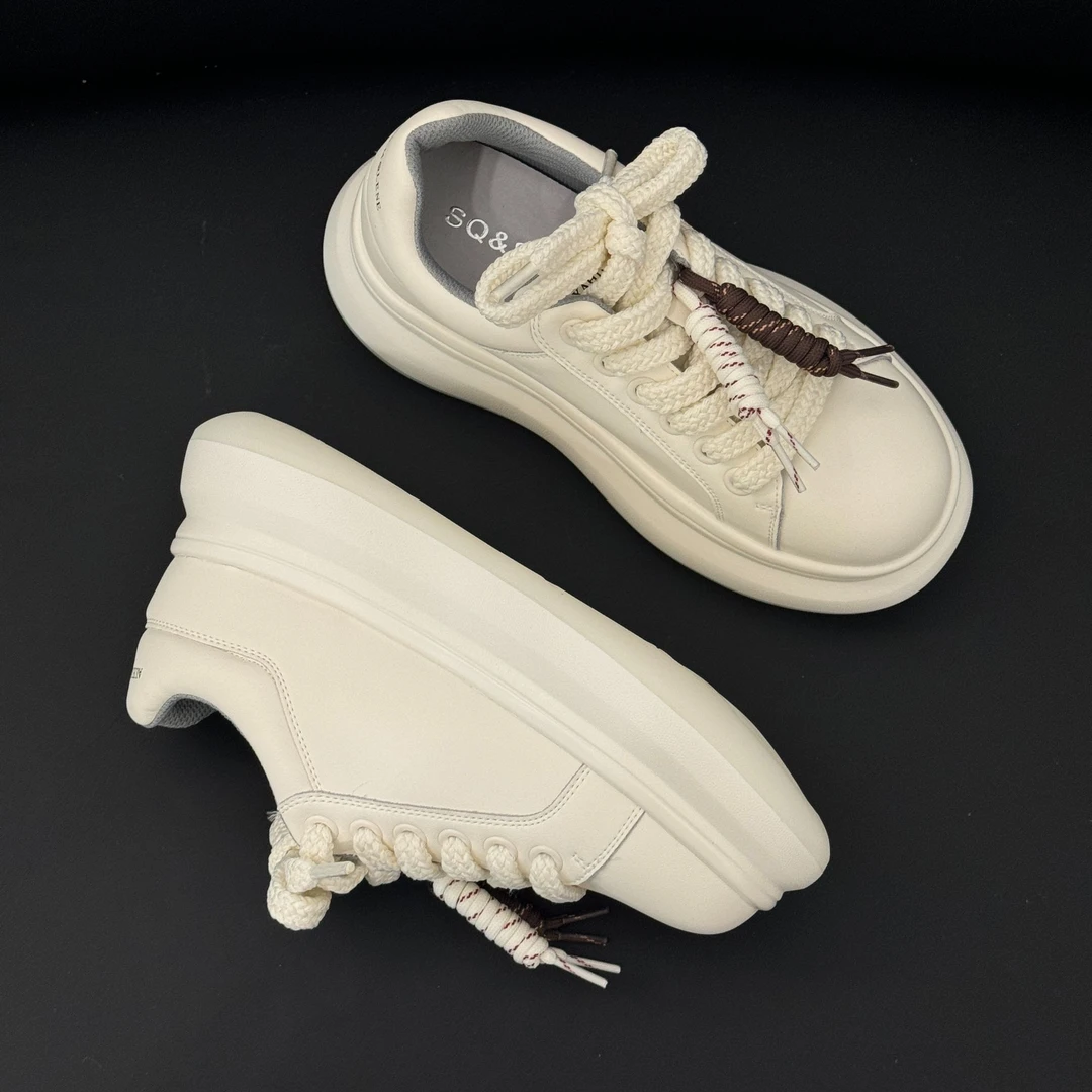 【东方专属】新款秋季休闲松糕增高低帮厚底小白鞋5866-2