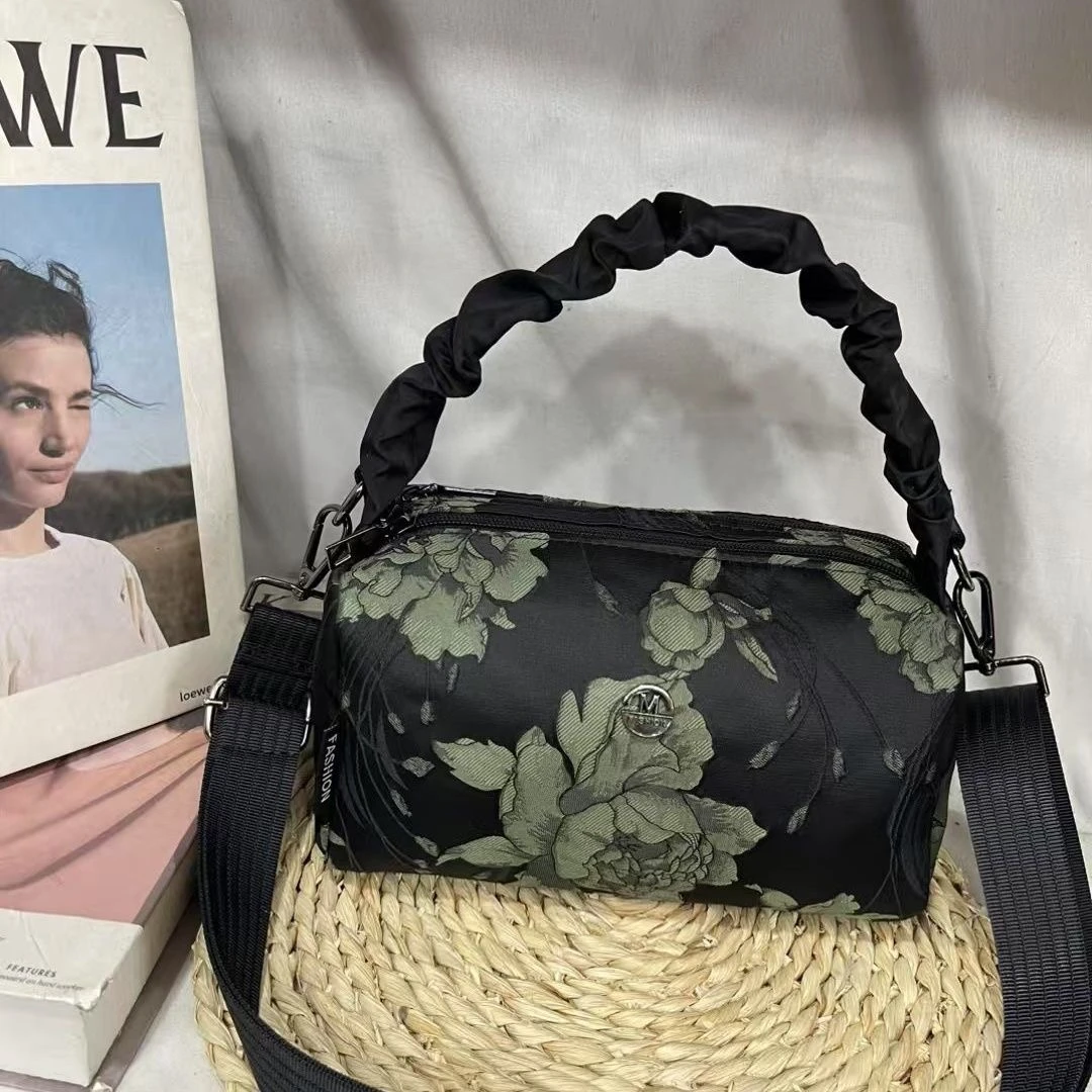 印花布包绣花手提包横款方形拉链日韩时尚买菜包单肩