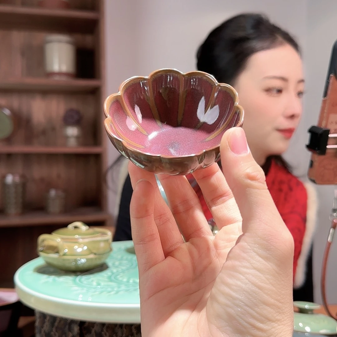 秋潭紫花口杯111111