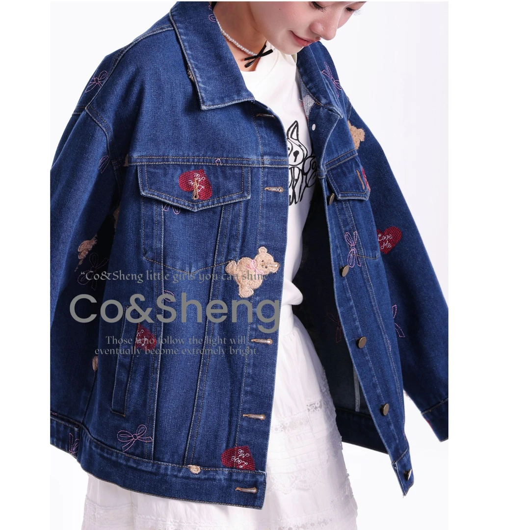 小个子定制2025春季新款复古时尚宽松休闲百搭牛仔外套