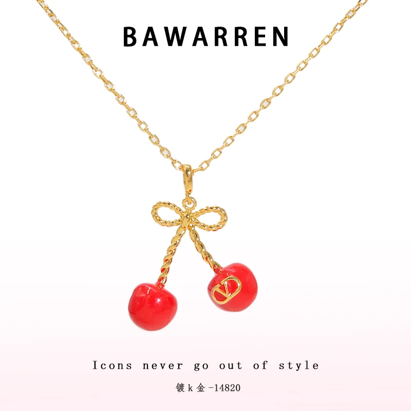 Bawarren 镀K金 14820-【红樱桃】轻奢百搭项链
