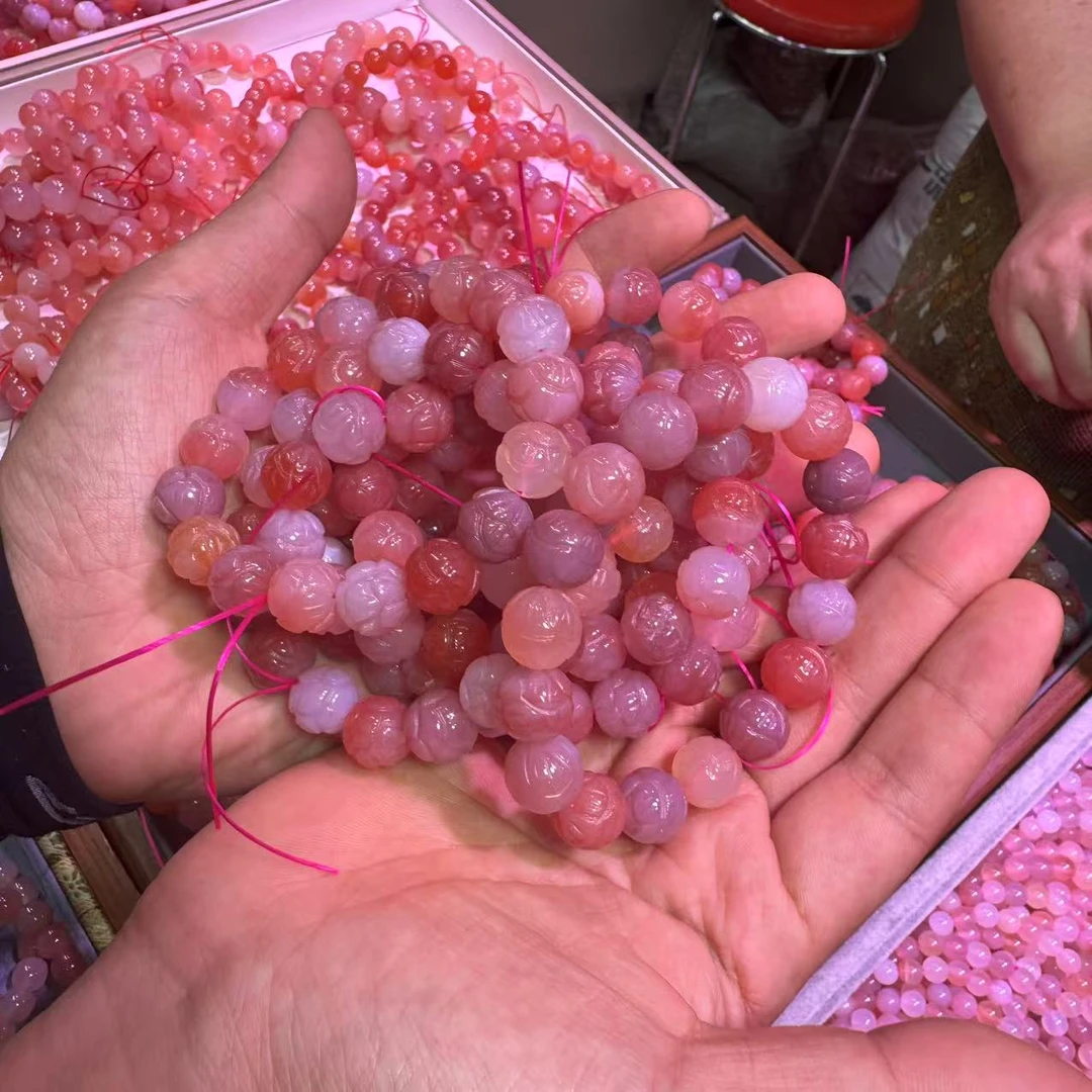 天然盐源玛瑙莲花手链多样性发一