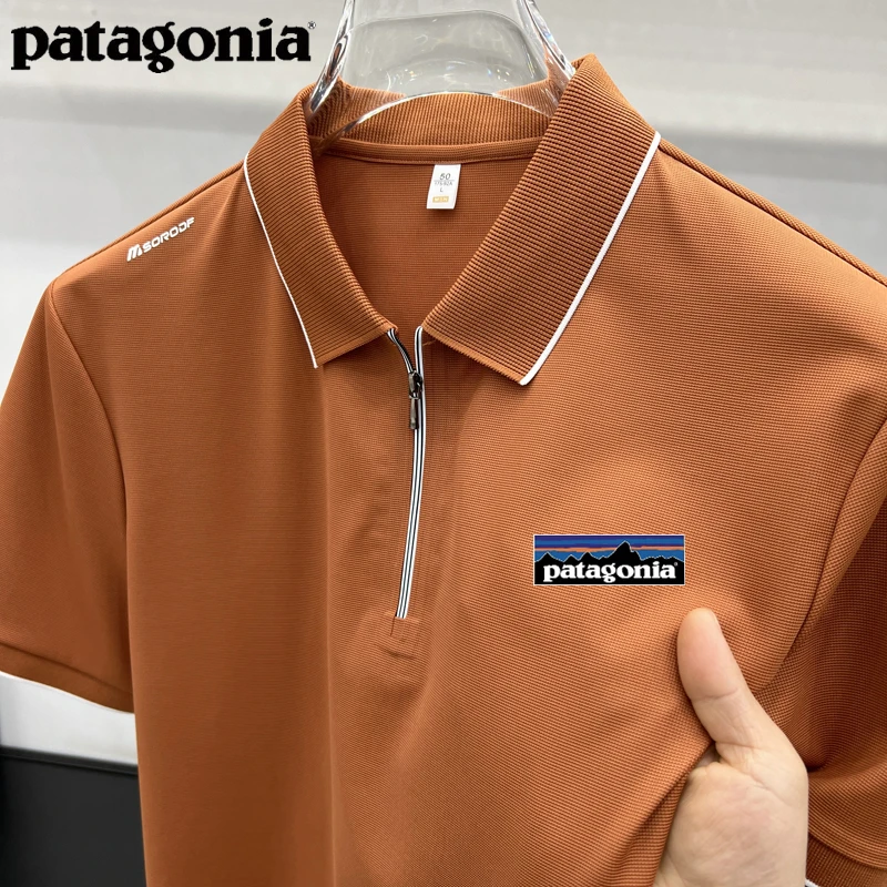 Patagonia/巴塔哥尼亚夏季半袖t恤休闲印花时尚翻领短袖男POLO衫