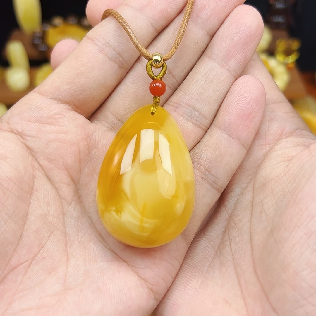 蜜蜡未镶嵌珠宝奇石蜜蜡吊坠23克