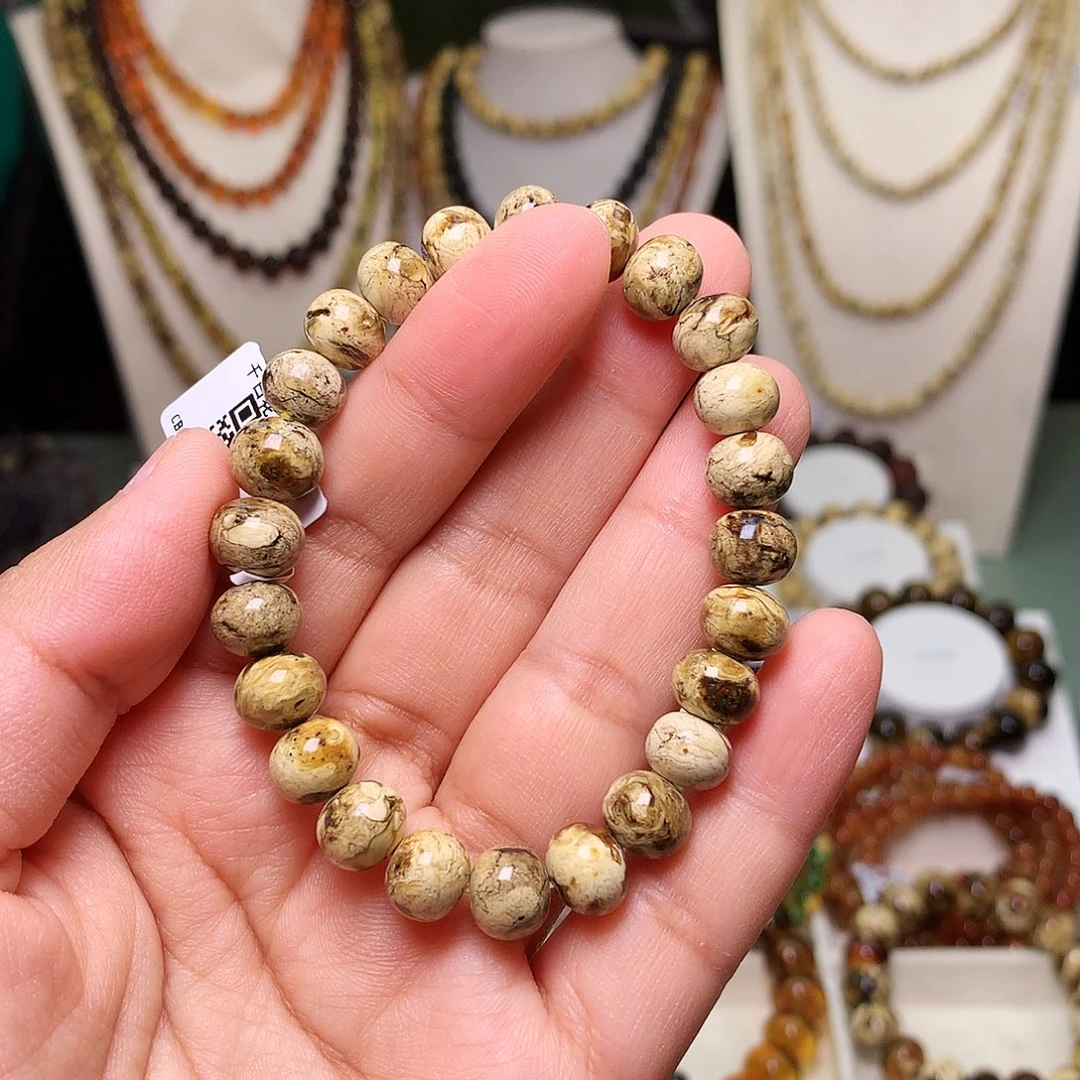 琥珀未镶嵌裸石干白花9-79