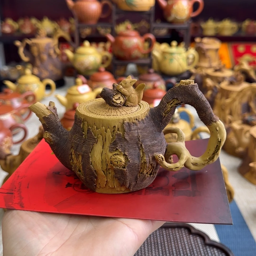 茶壶紫砂树桩松鼠