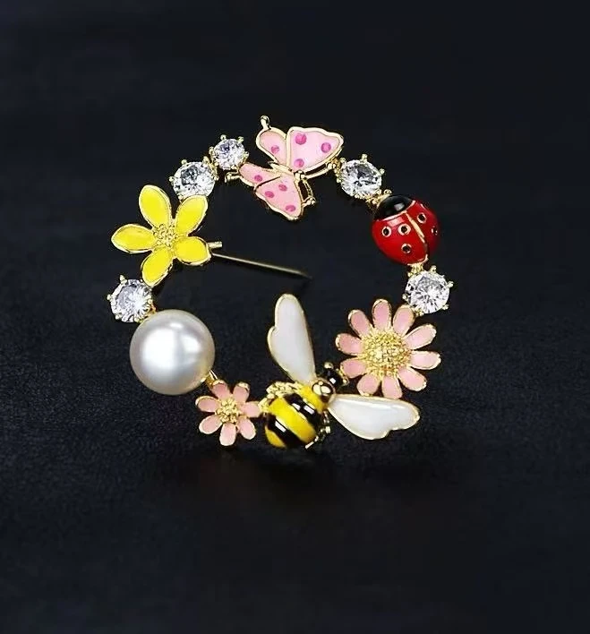 合金胸针 【花飞蝶舞】简约百搭精致优雅高档春夏时尚胸针2046