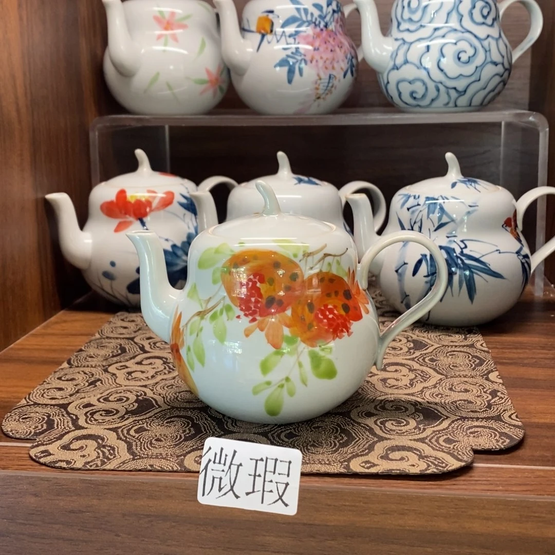 釉下手绘茶具微瑕