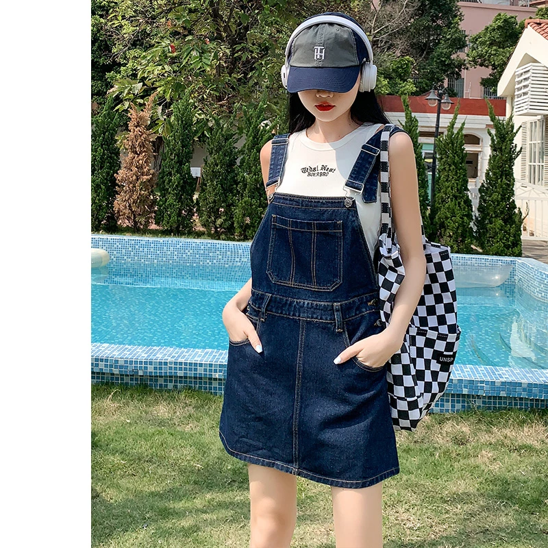 【百万专属】复古减龄牛仔背带裙2025夏新款百搭宽松时尚吊带连衣裙