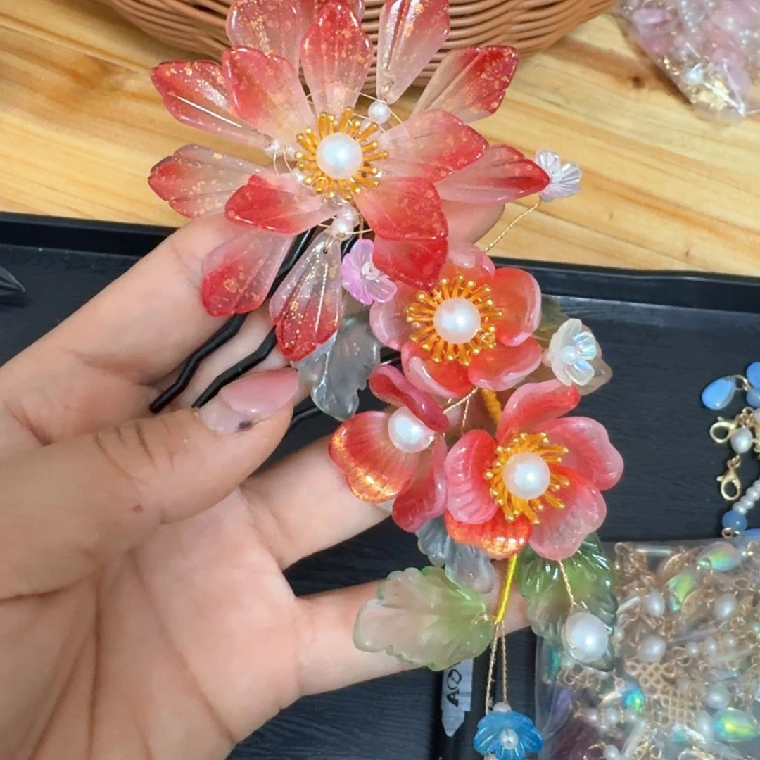 铁合金仿水晶古风发簪琉璃发饰