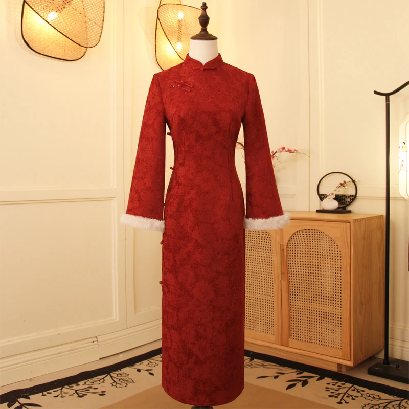 【热颂】2025新款红色中国风旗袍新中式拜年服敬酒服红装旗袍裙9125