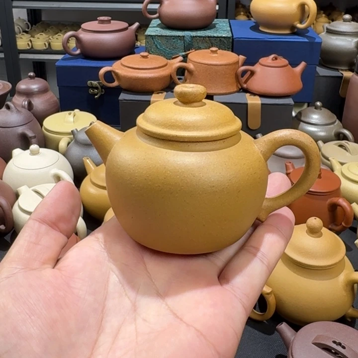 茶壶紫砂蓝***仰黄金段圈钮150cc