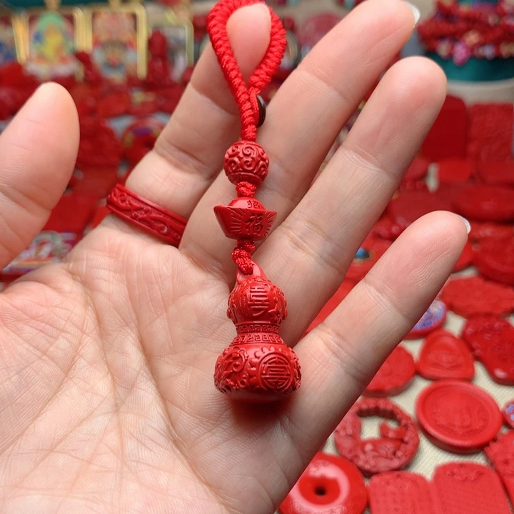 天然辰砂工艺品朱砂钥匙扣