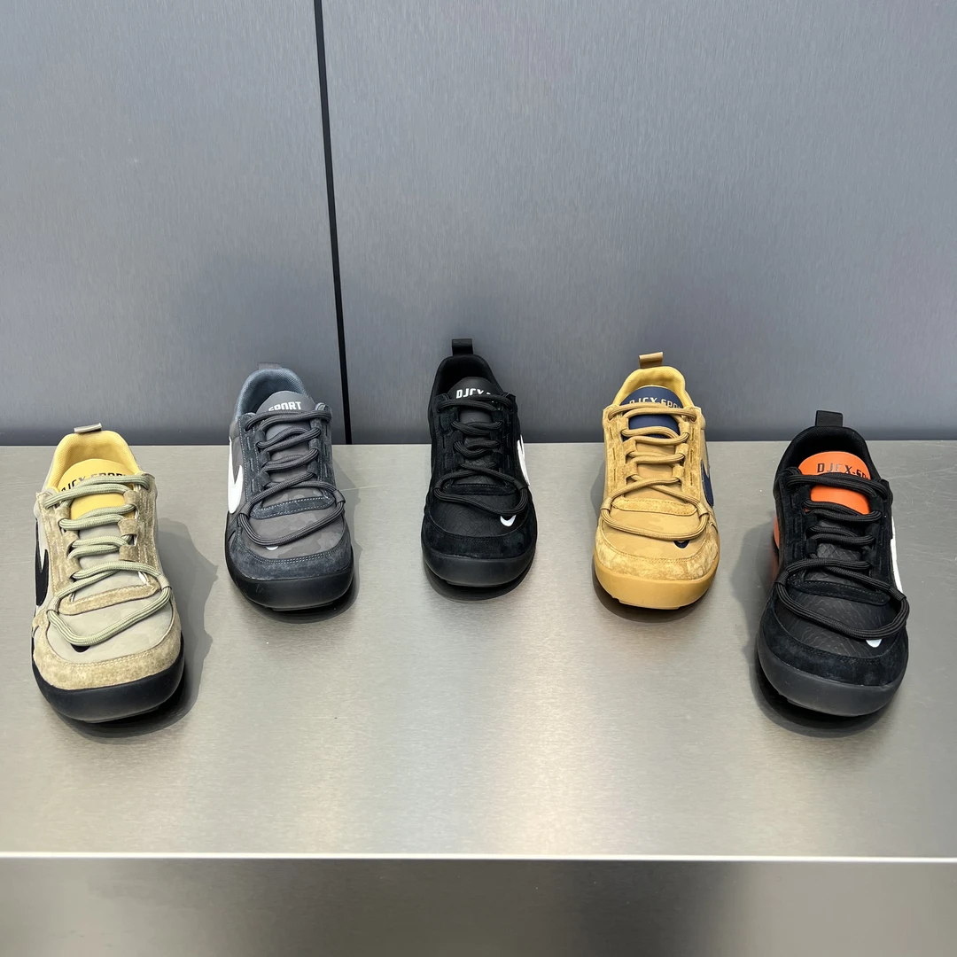 DJ秋季新款男鞋皮面舒适百搭休闲鞋低帮男士板鞋