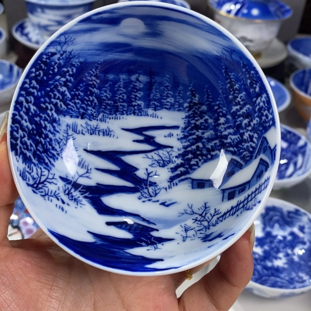青花雪景主人杯杯