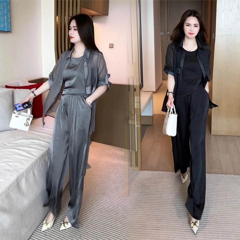 2025新款夏季新款穿搭气质休闲不挑人防晒减龄三件套装