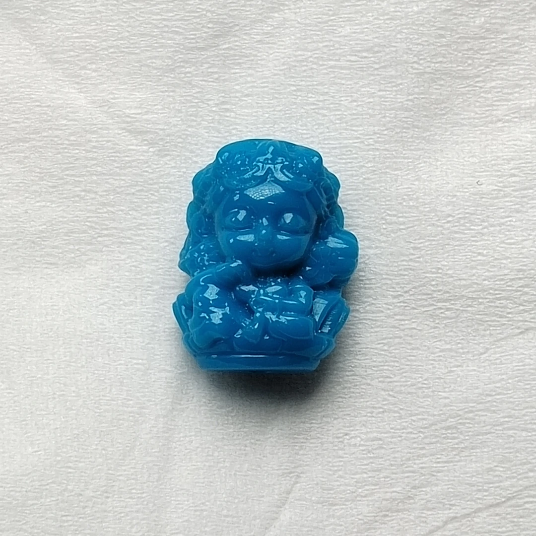 绿松石宝宝度母扎基拉姆高瓷玉化蓝料