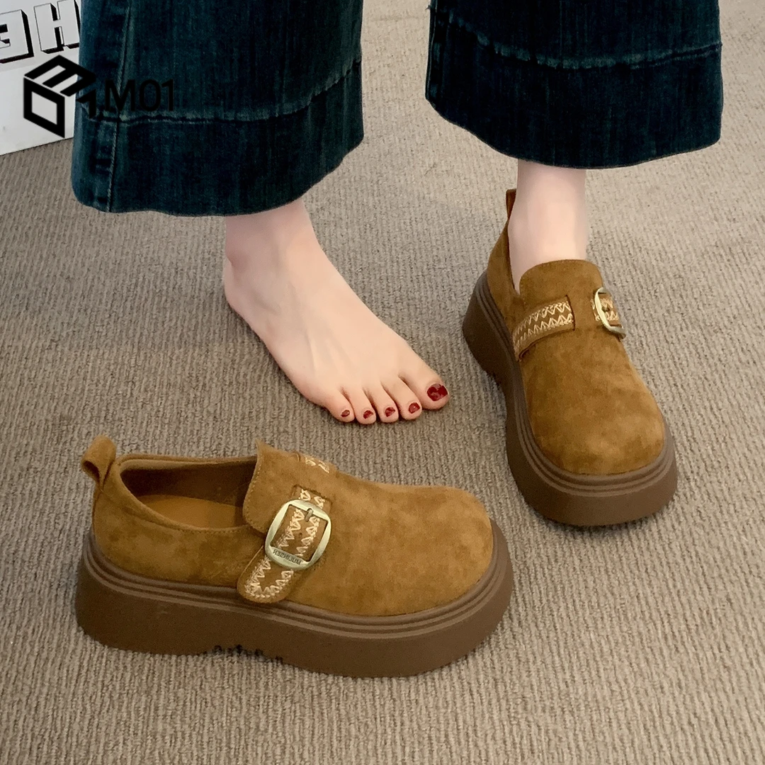 M01全包厚底勃肯鞋子女2025新款爆款秋季超火博肯单鞋复古乐福鞋