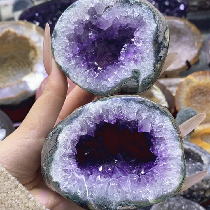 未镶嵌珠宝半成品紫晶紫盆