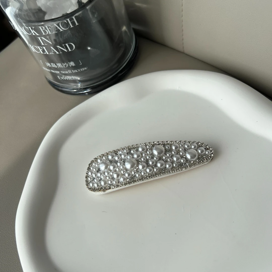 B03韩式珍珠发卡发夹女2025新款后脑勺碎发刘海卡子头饰侧边夹子