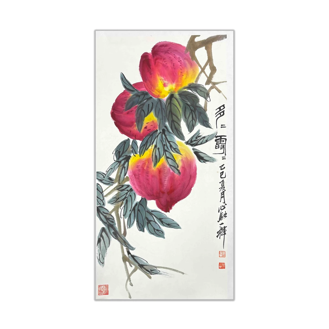 『多寿』 心驰亲笔*花鸟国画* 69*34cm 亲笔手绘纸本水墨