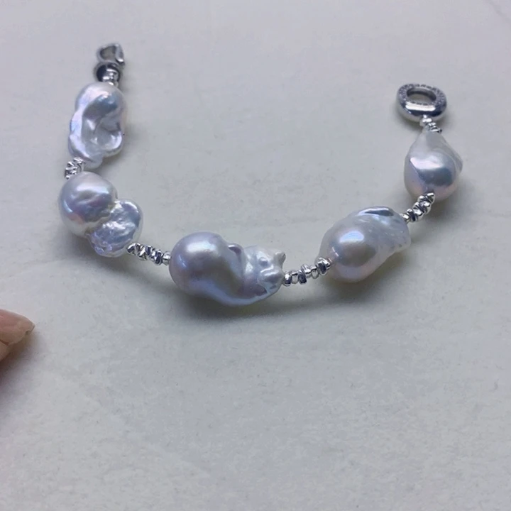 银S925镶嵌耳饰淡水珍珠