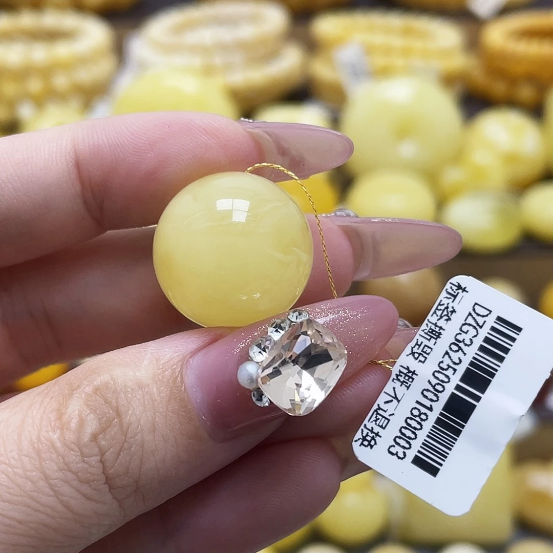 琥珀未镶嵌裸石19.0mm圆珠