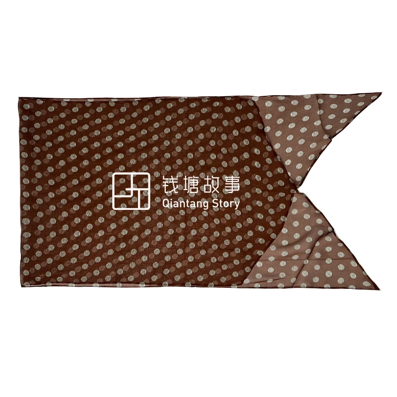 Qiantang Story/钱塘故事真丝飘带-乔琪长巾宽版知性波点35*160cm