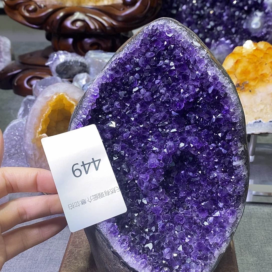 未镶嵌紫晶珠宝半成品