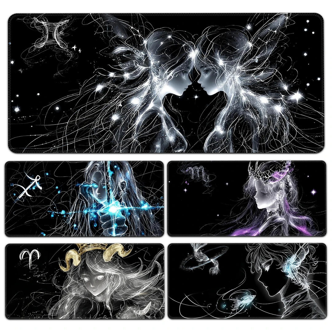 十二星座鼠标垫推荐电脑配件高颜值电竞外设装备大号电脑桌垫定制