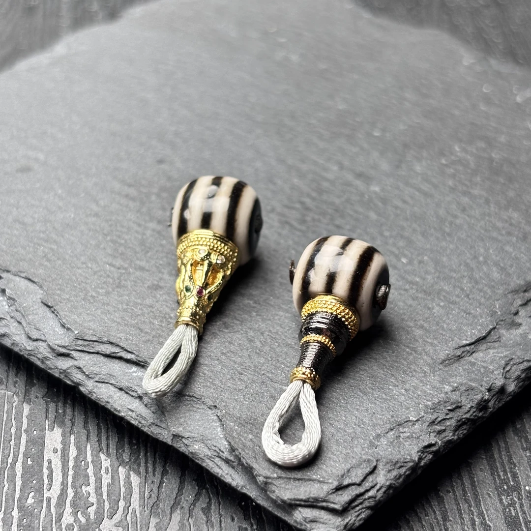 珠改双色双线三通尺寸9ｍｍ➕文玩星月配饰