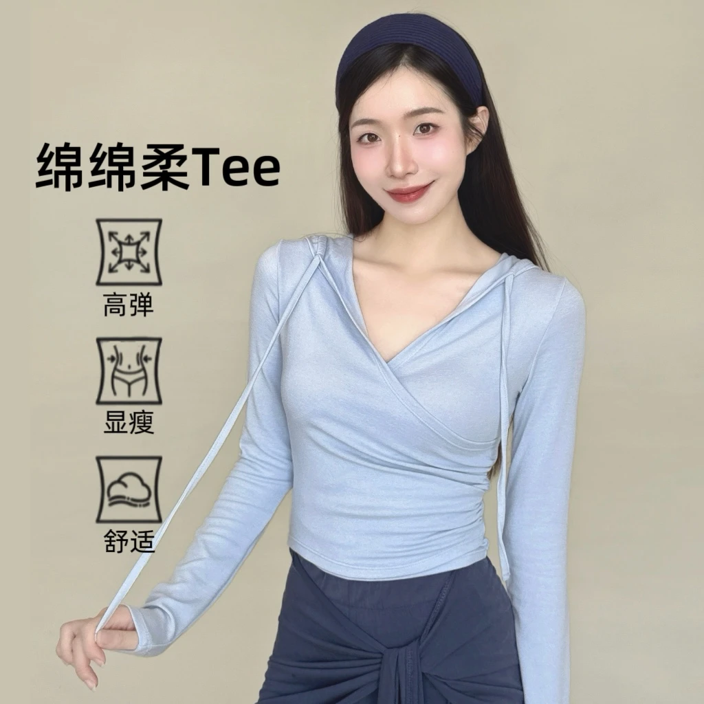 YEUNGSUKHAN/慕斯连帽衫 修身显瘦瑜伽休闲百搭运动长袖健身上衣