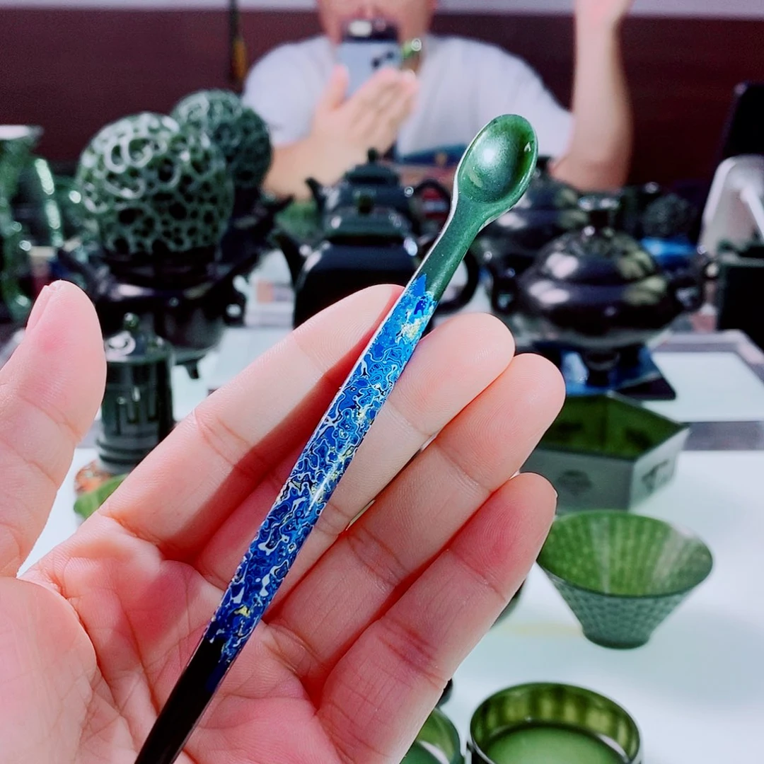 大漆蓝色咖啡勺子